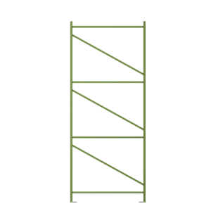 MHE Teardrop Pallet Rack Uprights 60" - 3" x 1 5/8" Column